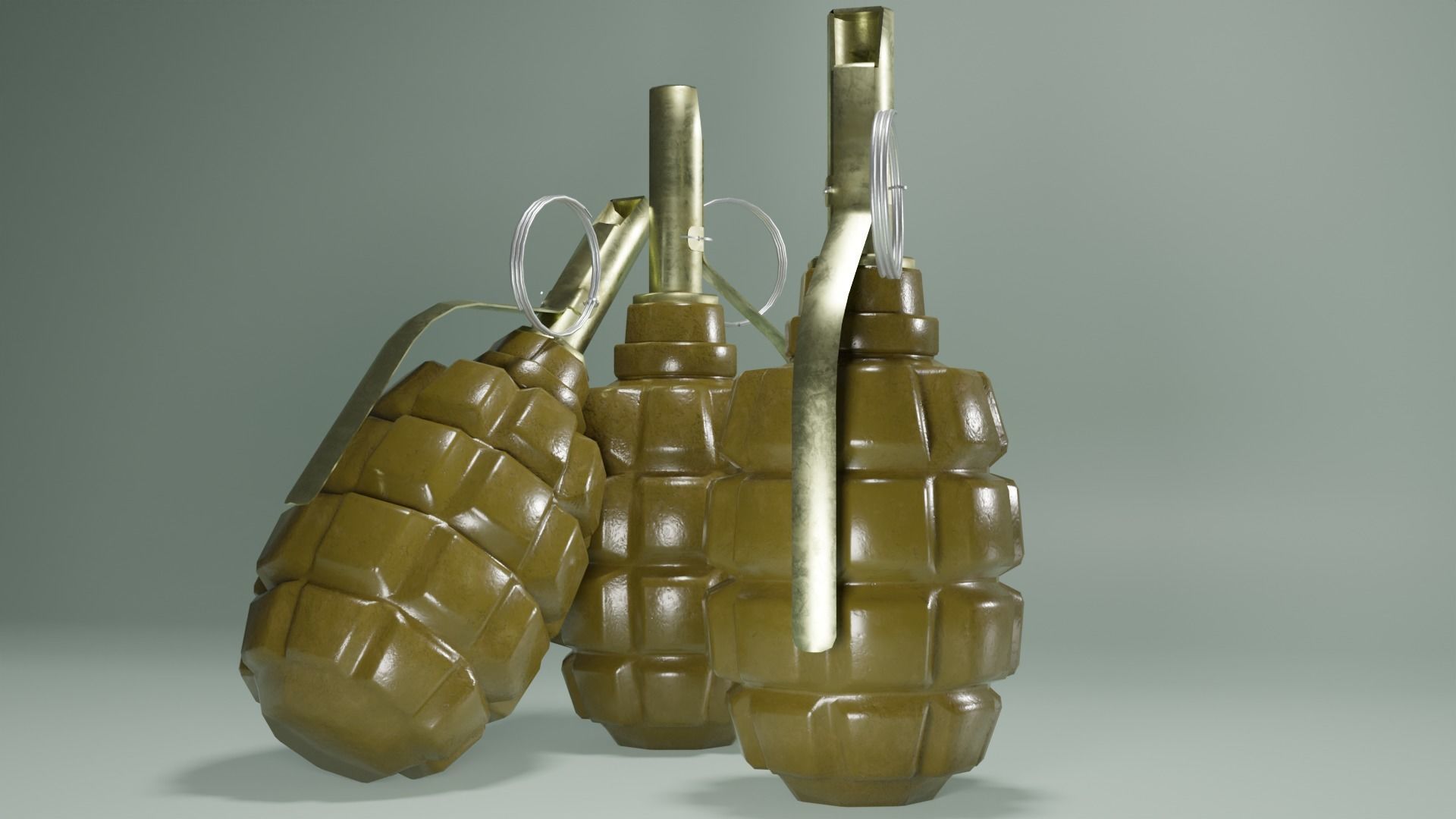 Grenade F1 Low-poly 3D model_3