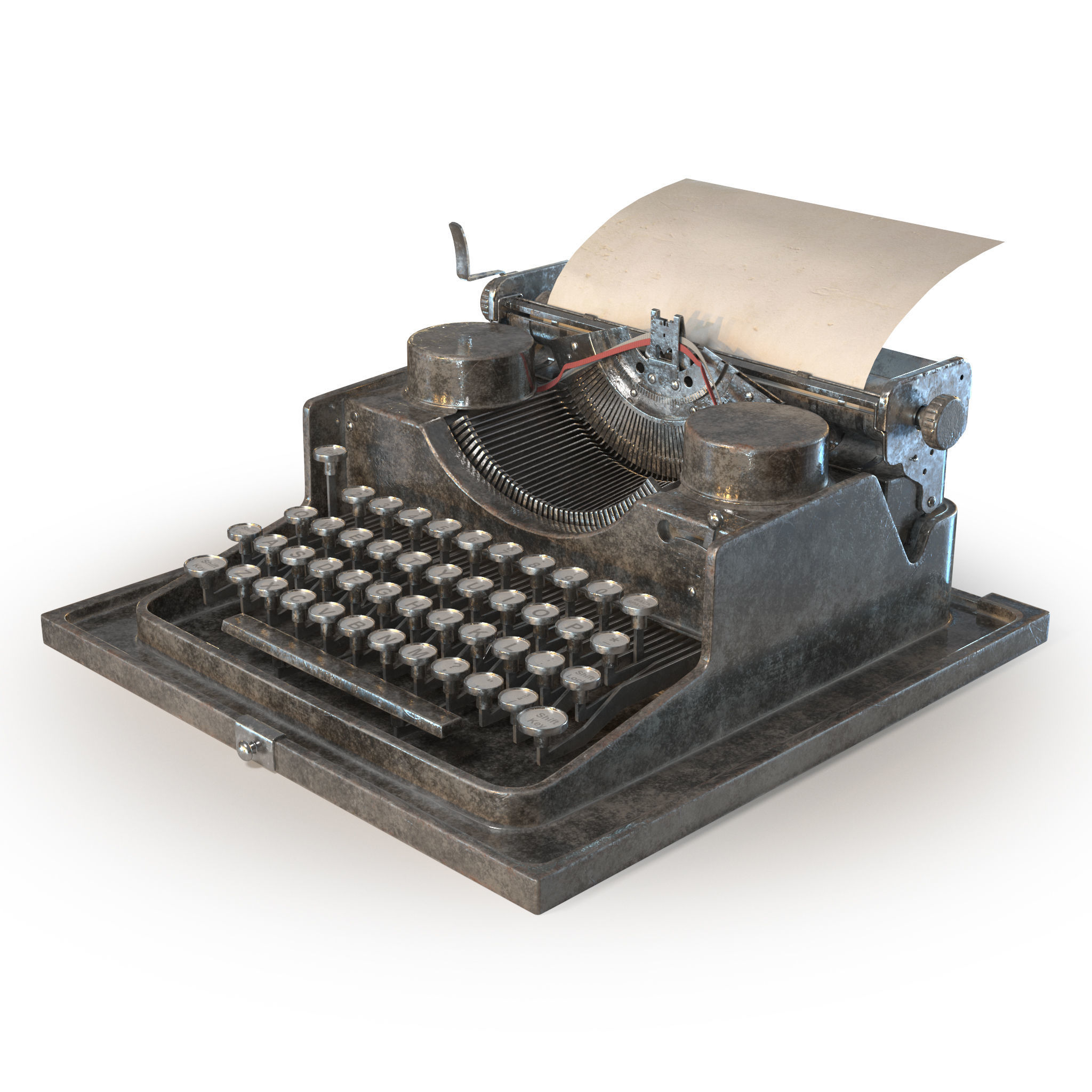 Retro Typewriter 0001 3D model_3