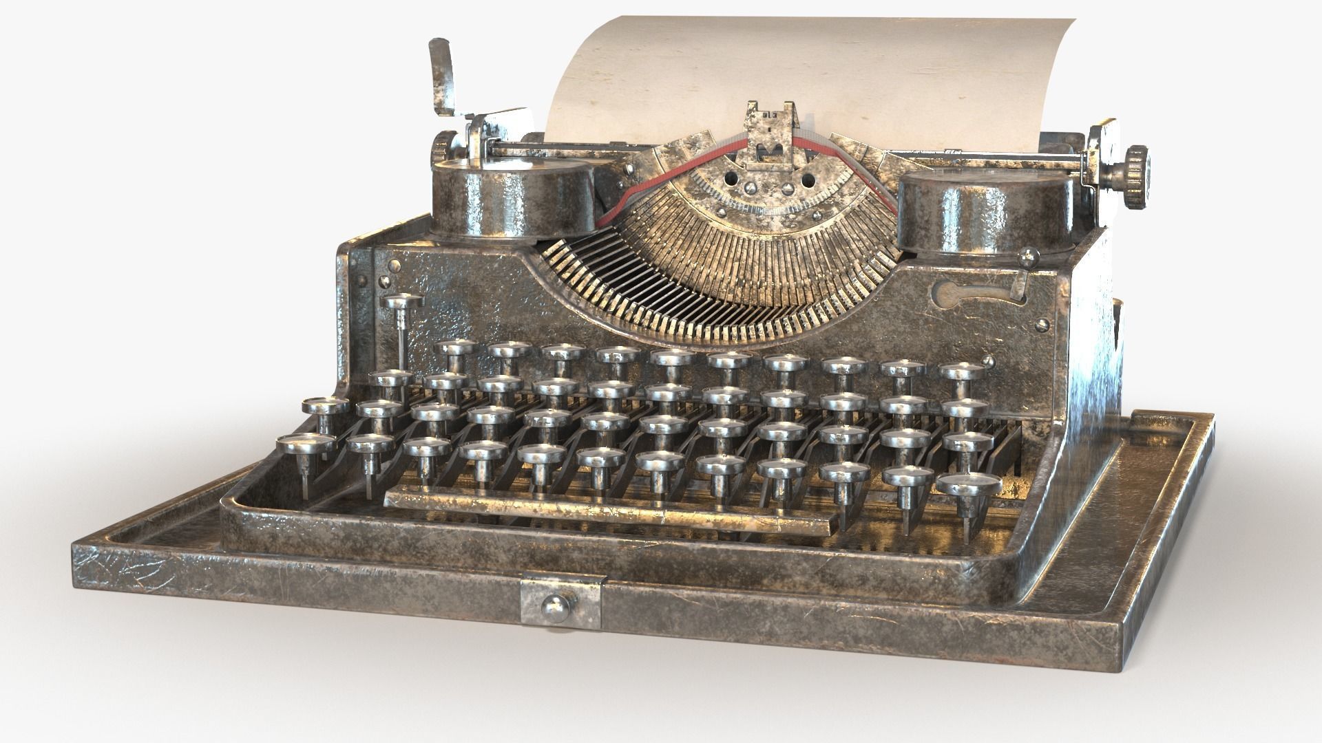 Retro Typewriter 0001 3D model_4