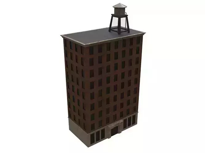 Building with Water Tank 3D Model Free low-poly 3D model