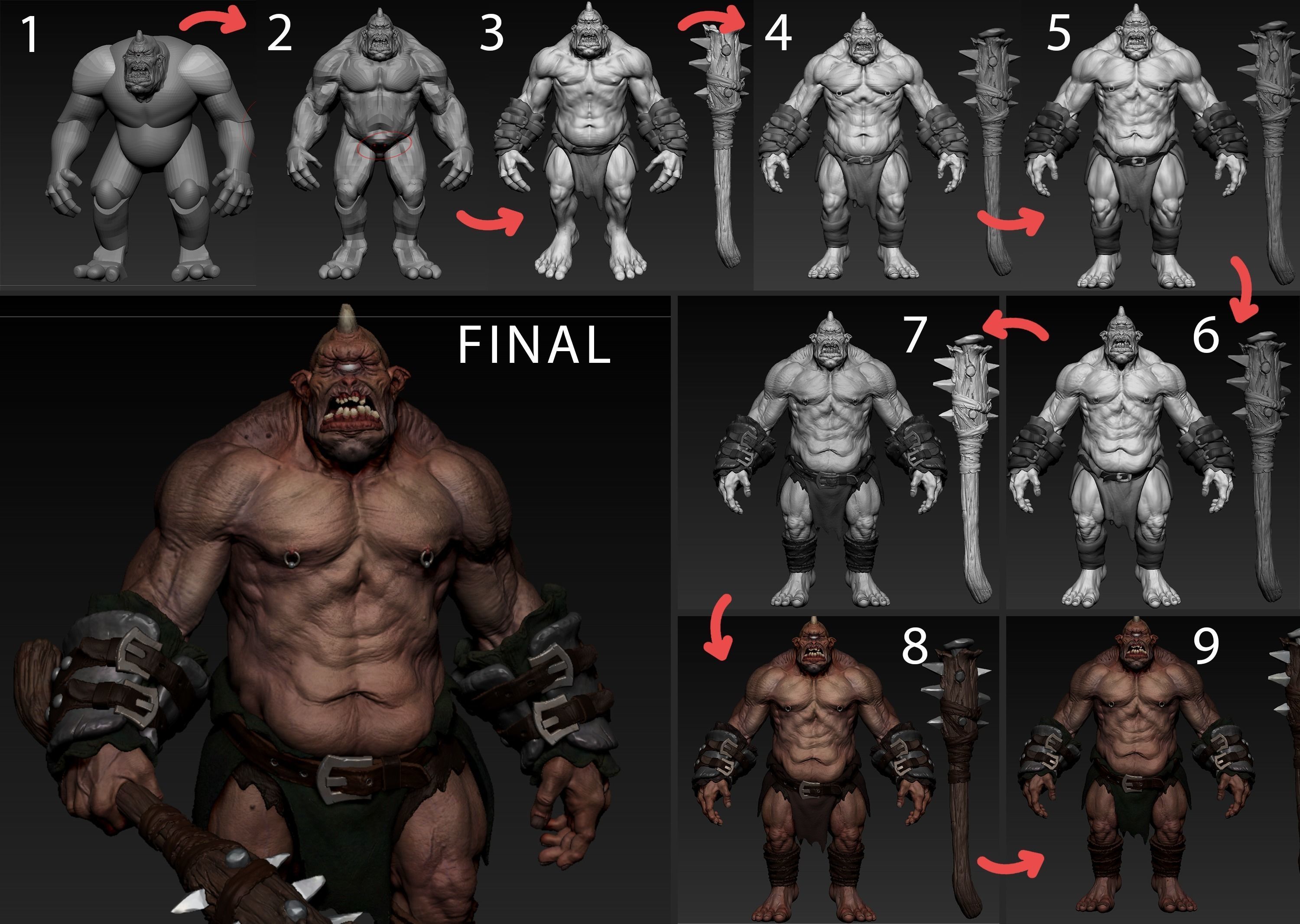 Ogre Highpoly monster 3D model_4
