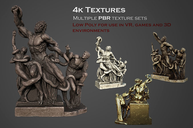 Laocoon and His Sons Low-poly 3D model
