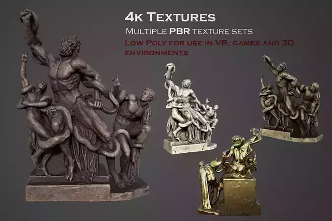 Laocoon and His Sons Low-poly 3D model