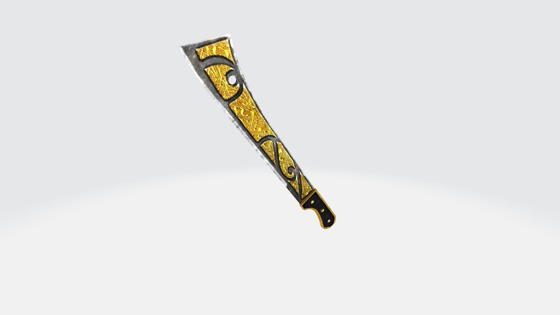 Machete Rifle Game Weapon 18x 3D model_13