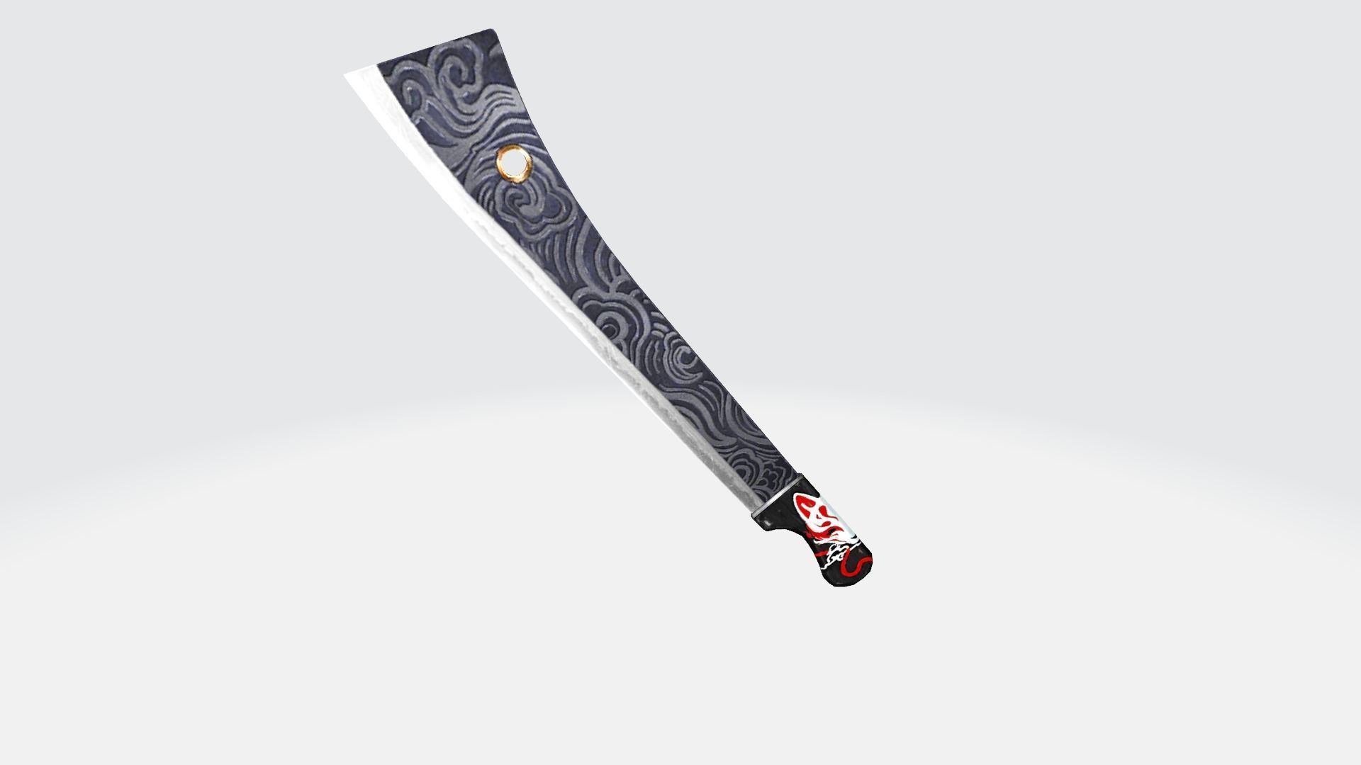 Machete Rifle Game Weapon 18x 3D model_8