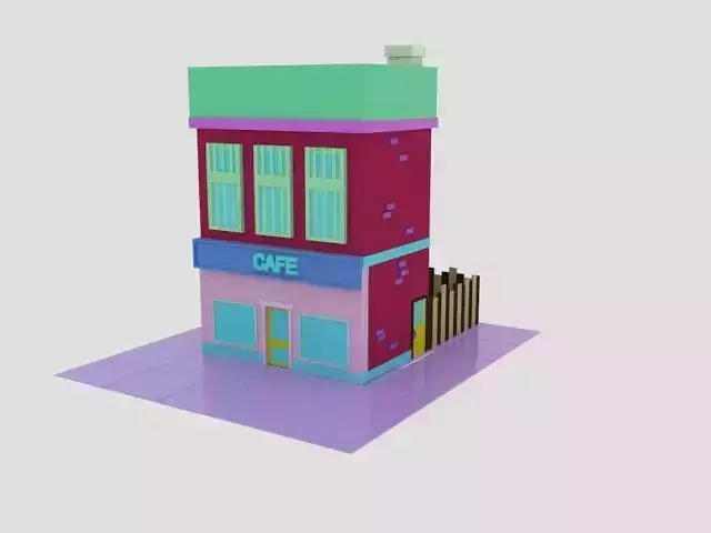 LowpolyCafe building in simpsons universe