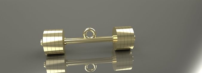 Barbell Pendant Gold Silver Luxury Weightlifting Jewelry  3D print model