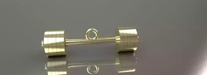 Barbell Pendant Gold Silver Luxury Weightlifting Jewelry  3D print model