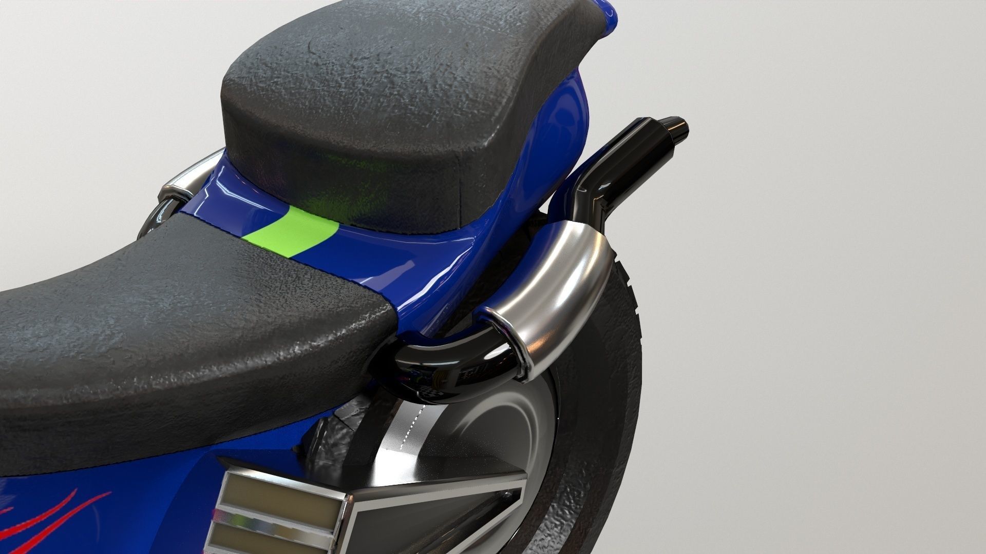 Arcade Coin Operated Bike Game Low-poly 3D model_13