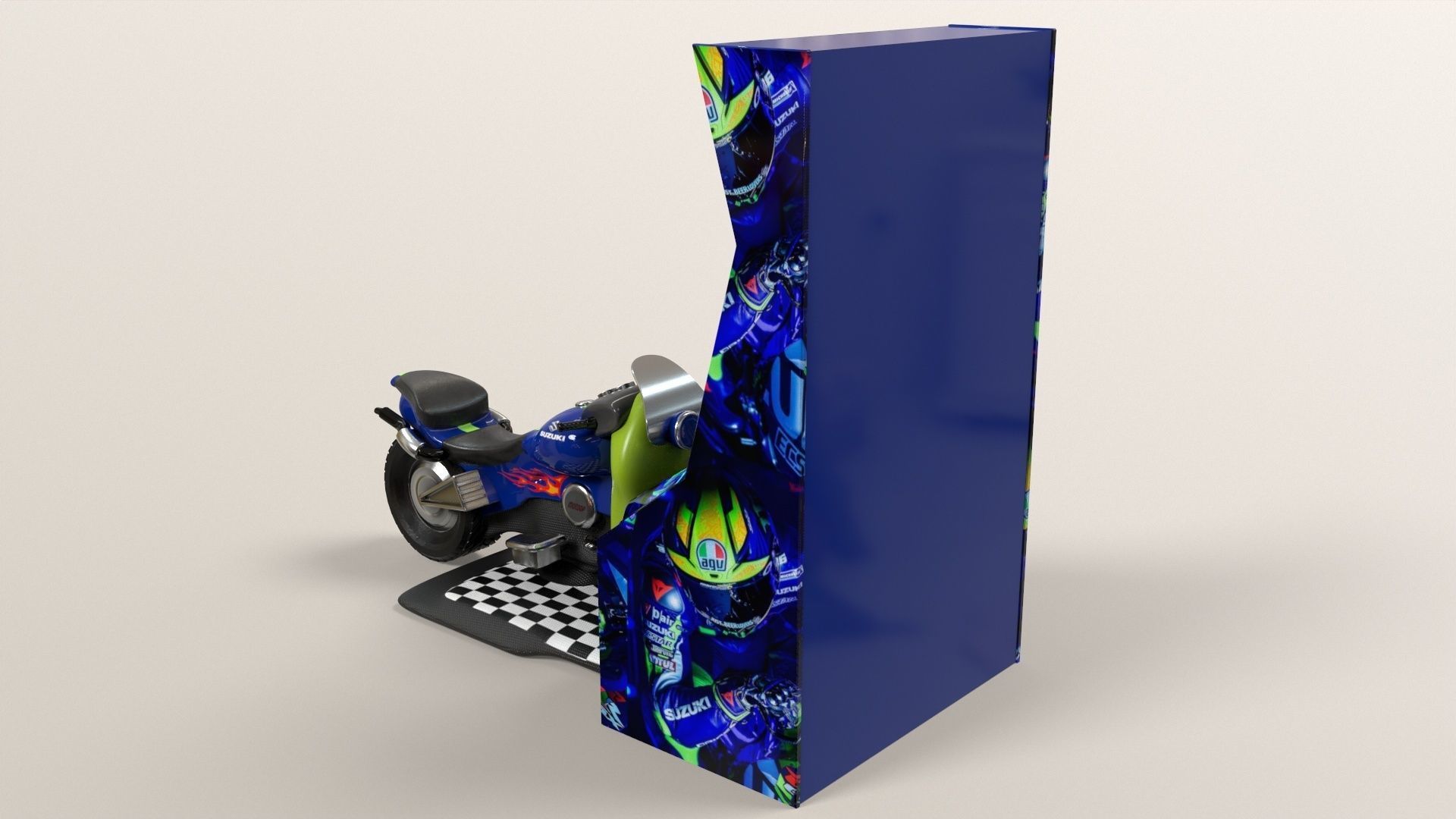 Arcade Coin Operated Bike Game Low-poly 3D model_6