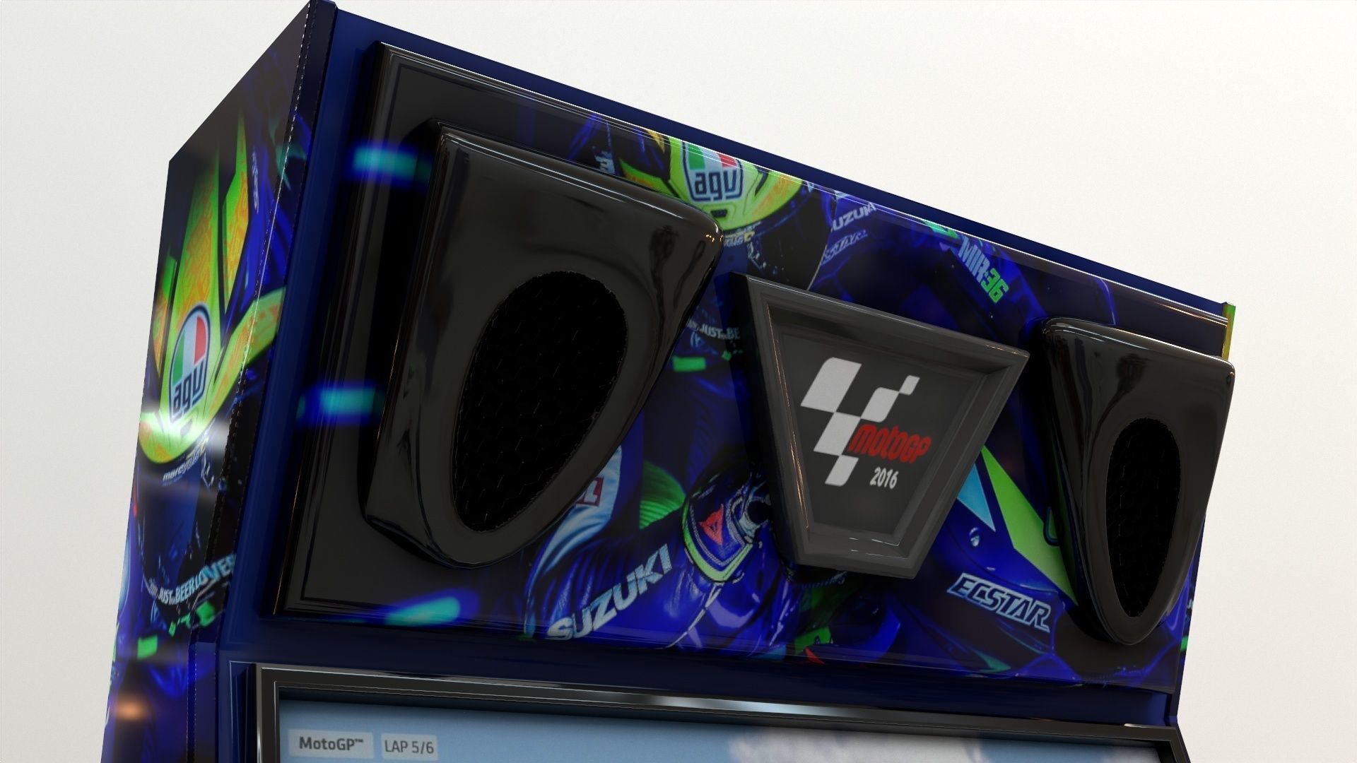 Arcade Coin Operated Bike Game Low-poly 3D model_14