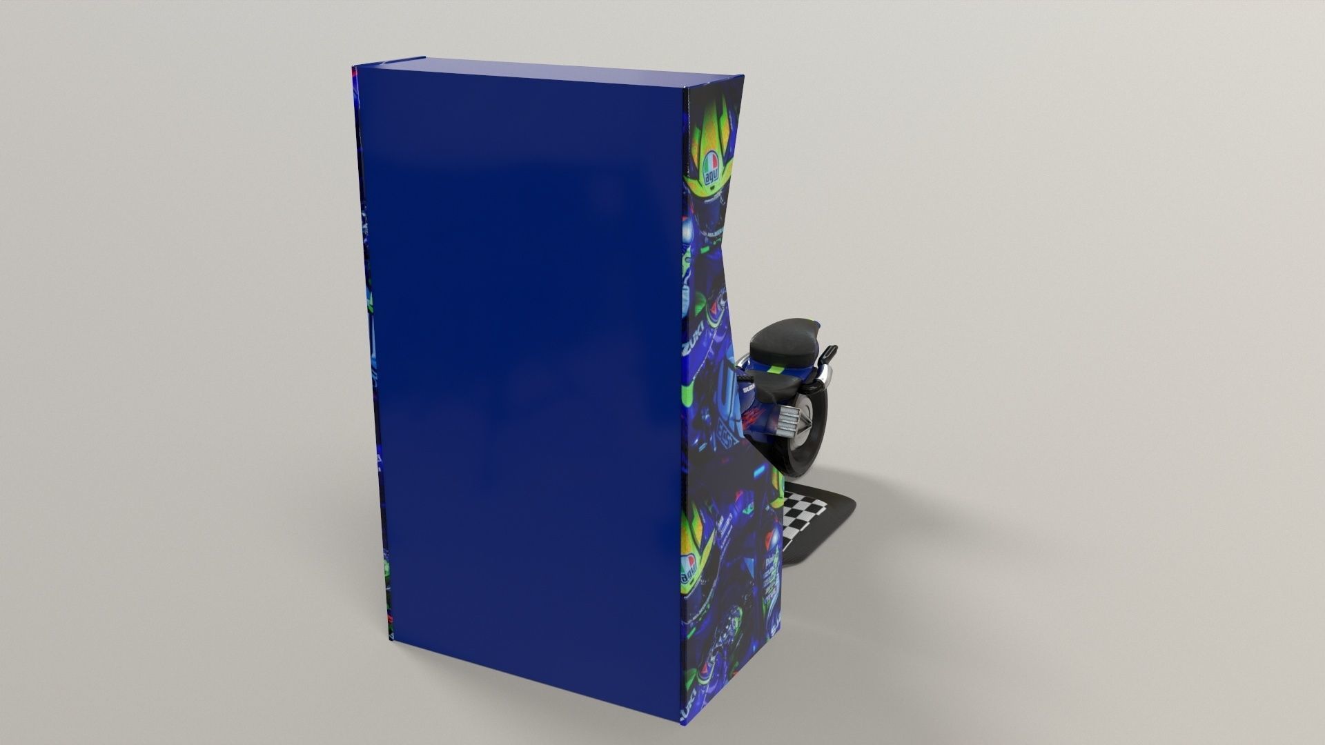 Arcade Coin Operated Bike Game Low-poly 3D model_7