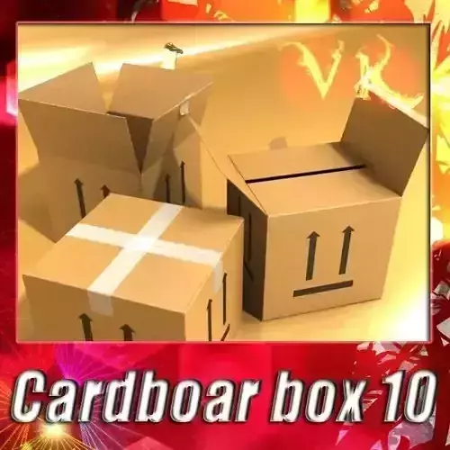 Photorealistic Cardboard Box High Res
