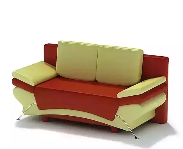 Red And Cream Modern Sofa