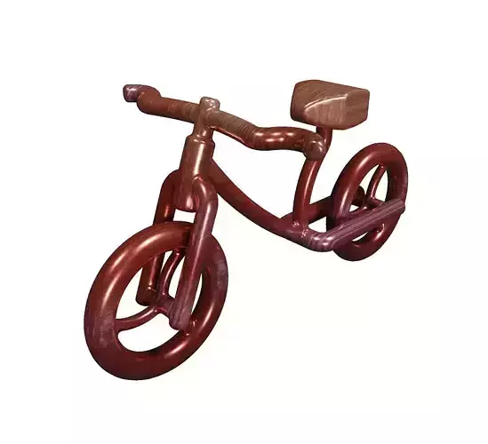 Wooden Bicycle Toy Low-poly 3D model