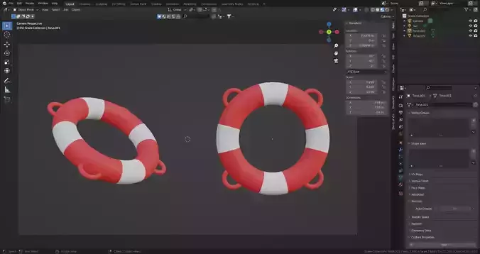 Low Poly Basic Lifebuoy - Game Ready Model