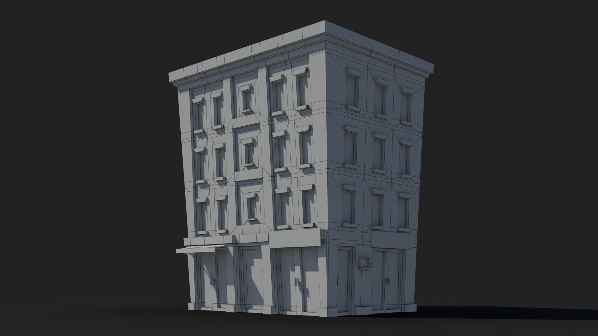 Cartoon Building x2 Low-poly 3D model_5