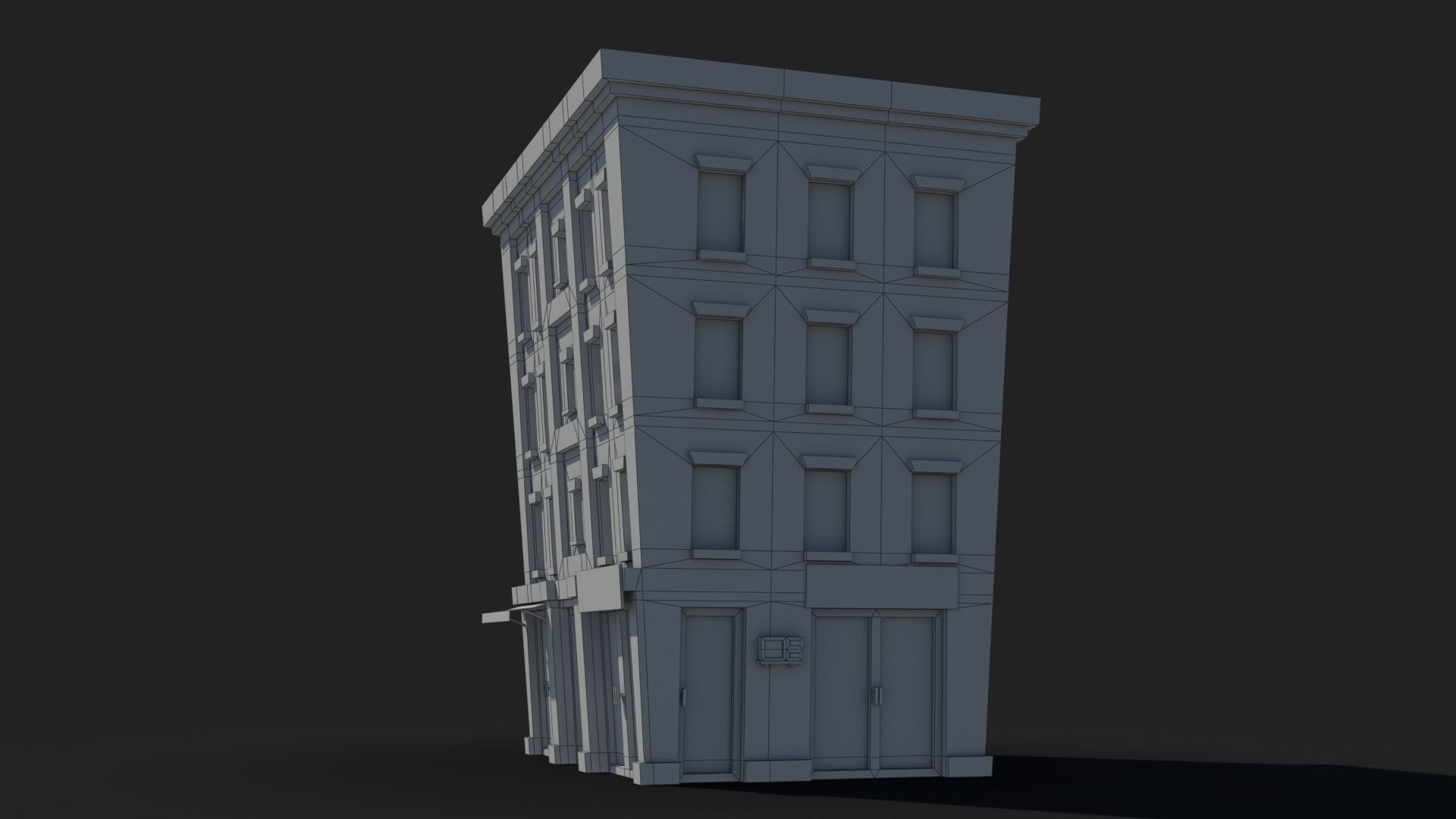 Cartoon Building x2 Low-poly 3D model_8
