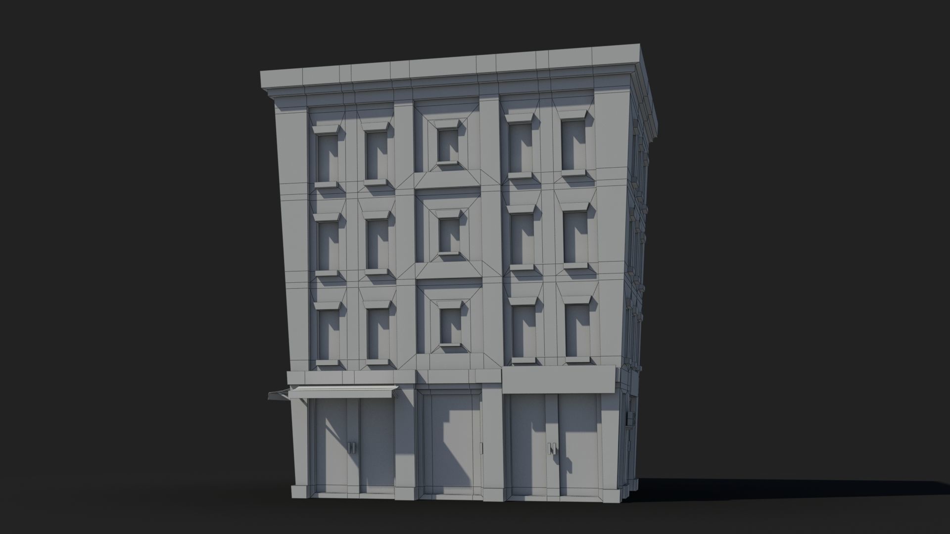 Cartoon Building x2 Low-poly 3D model_6