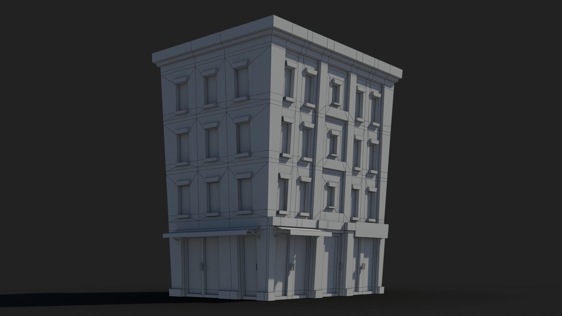 Cartoon Building x2 Low-poly 3D model_7