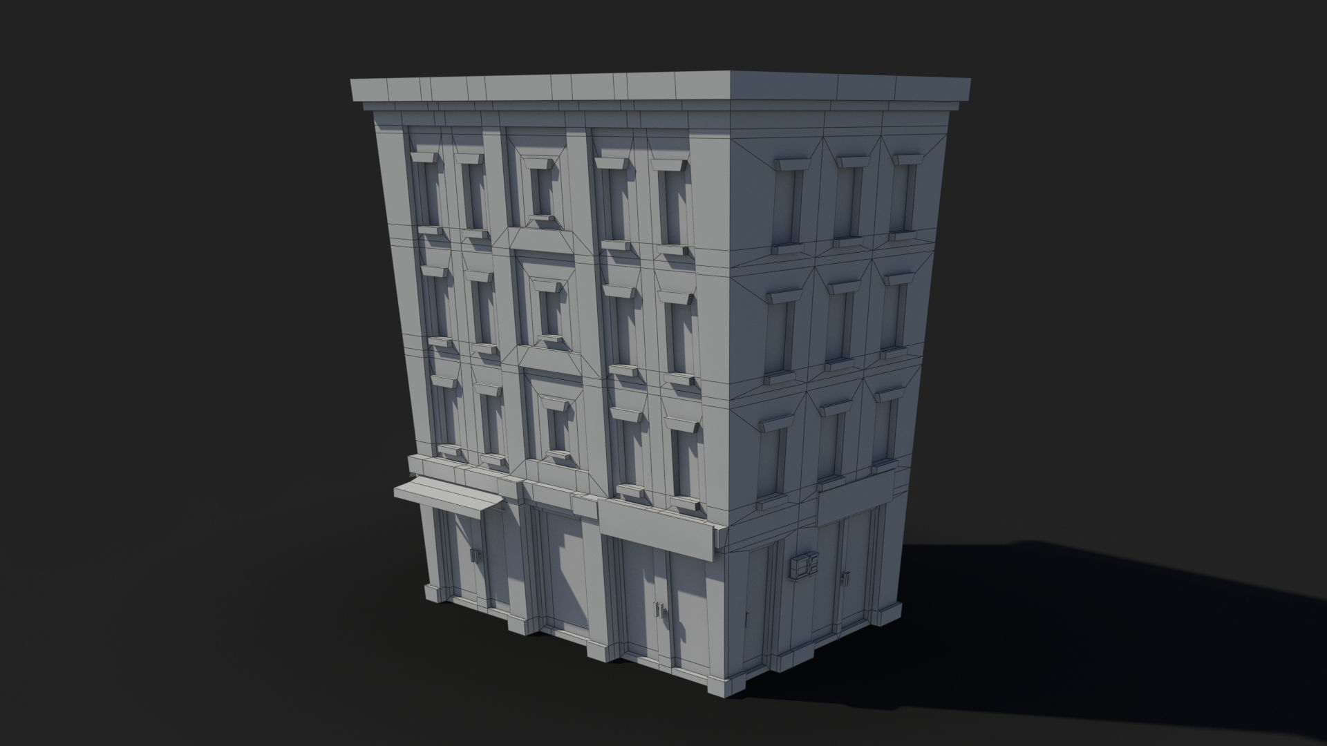 Cartoon Building x2 Low-poly 3D model_9
