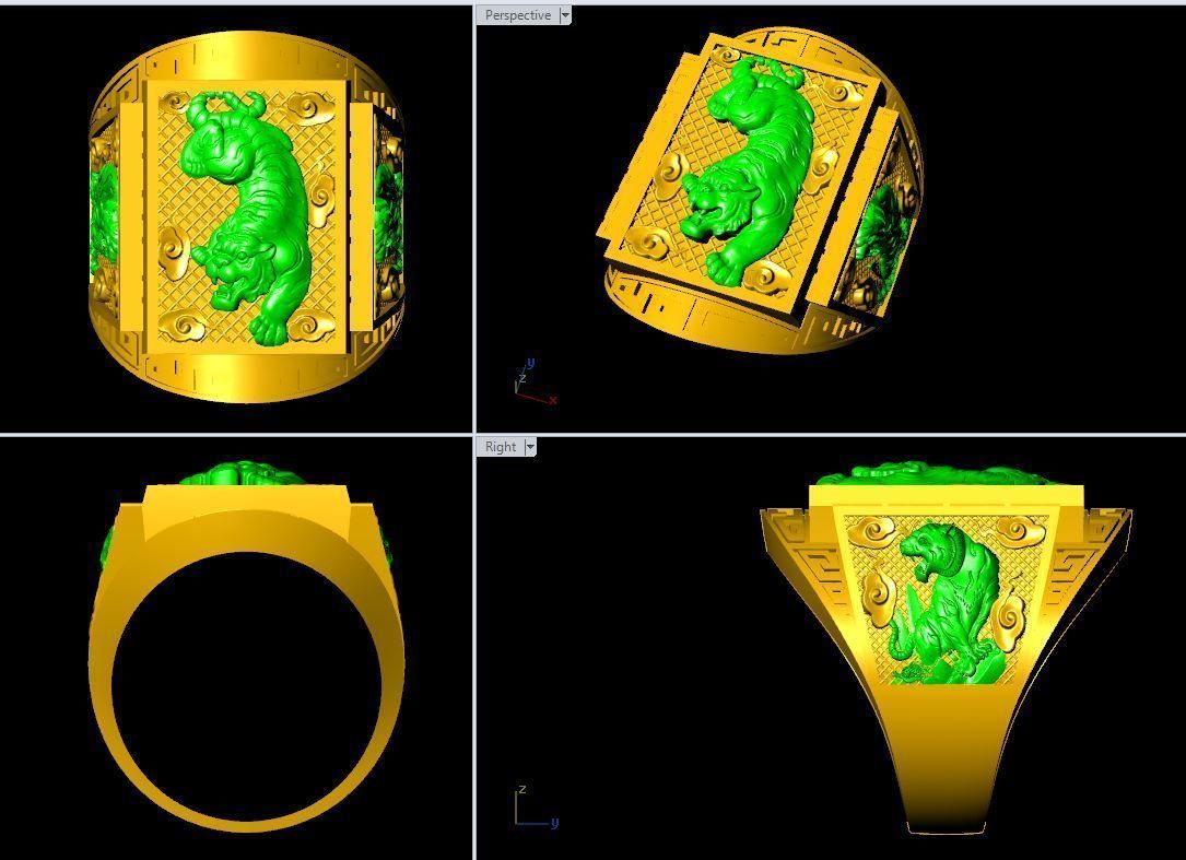 Rings Tiger 3D print model_4