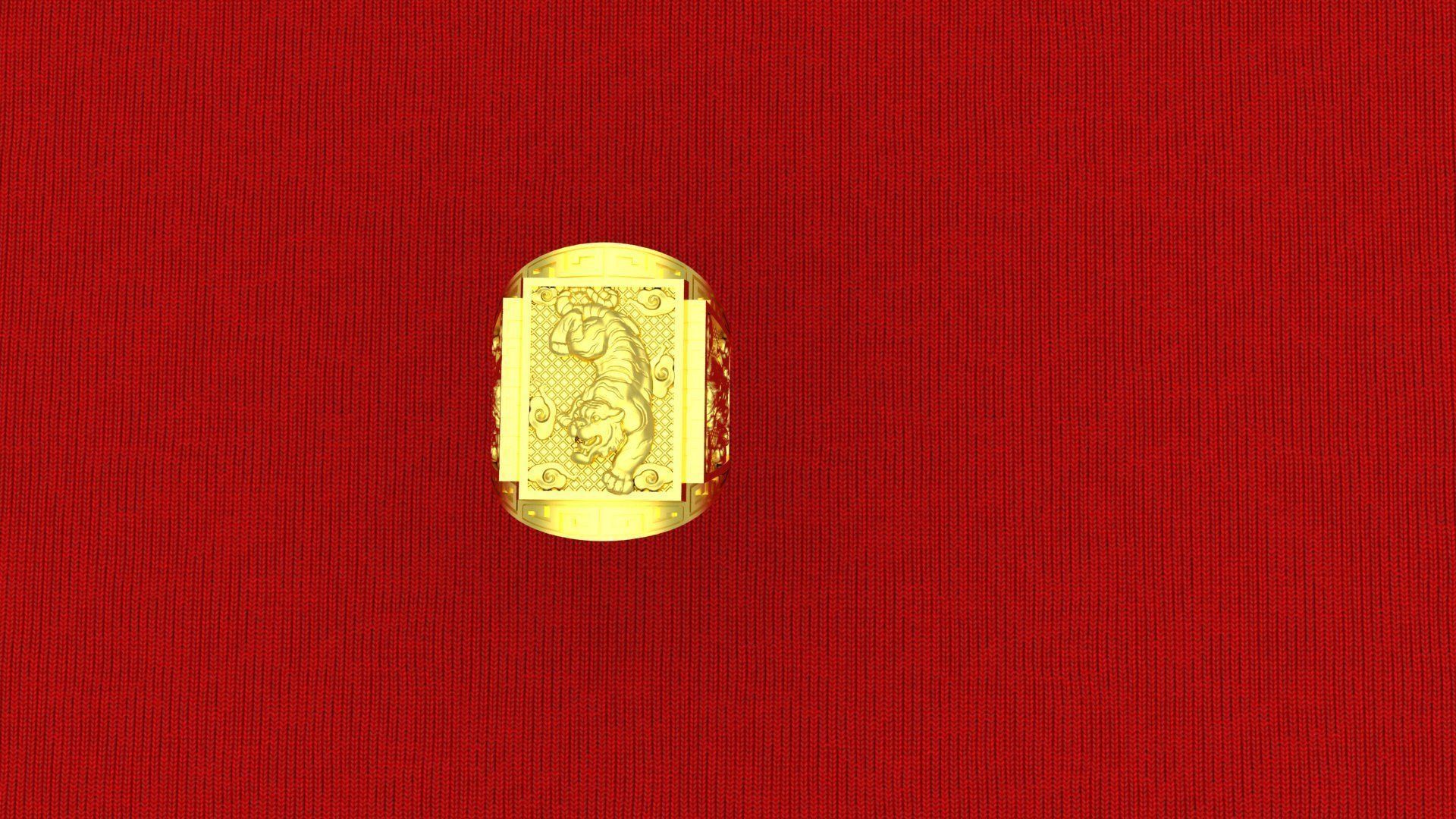 Rings Tiger 3D print model_3