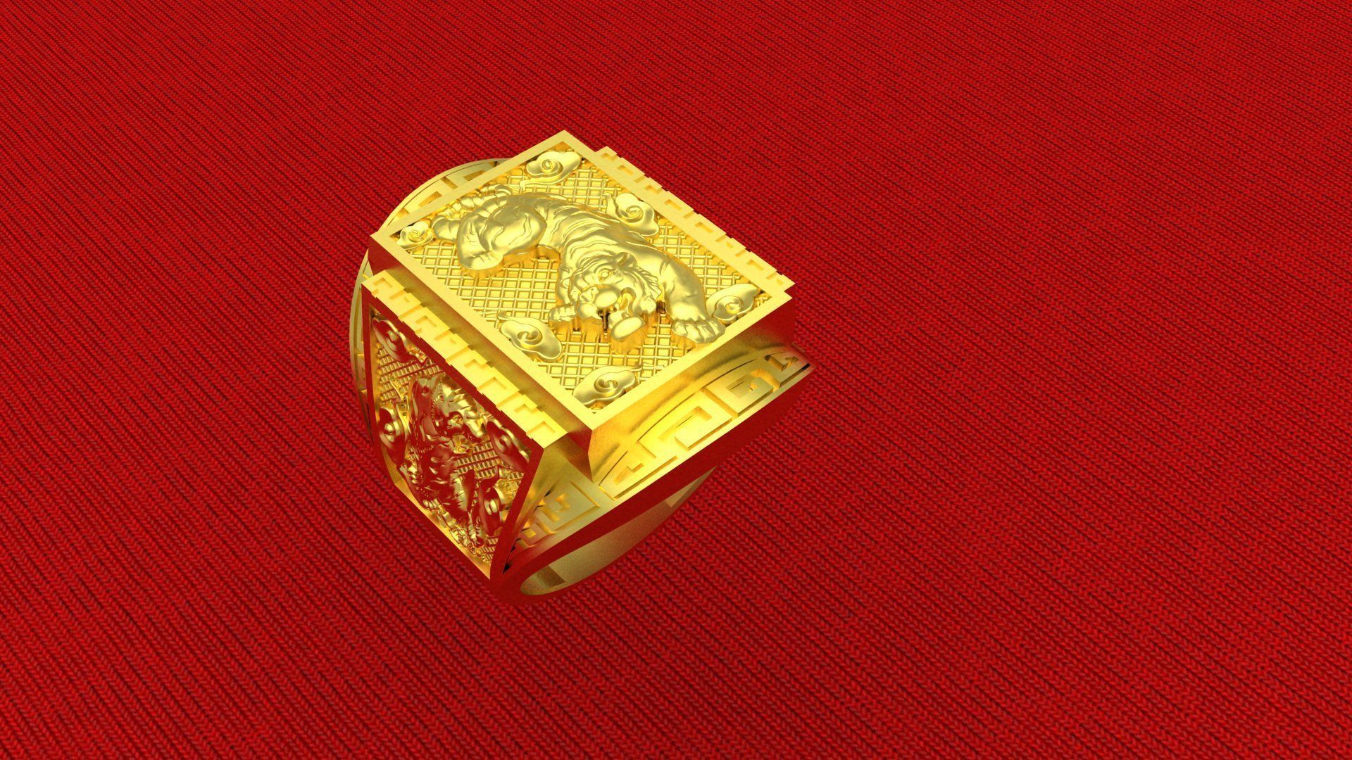 Rings Tiger 3D print model_2