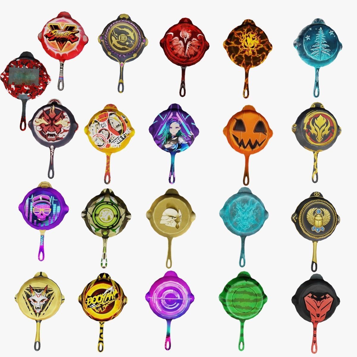 Pan Rifle Game Weapon 21x 3D model_2