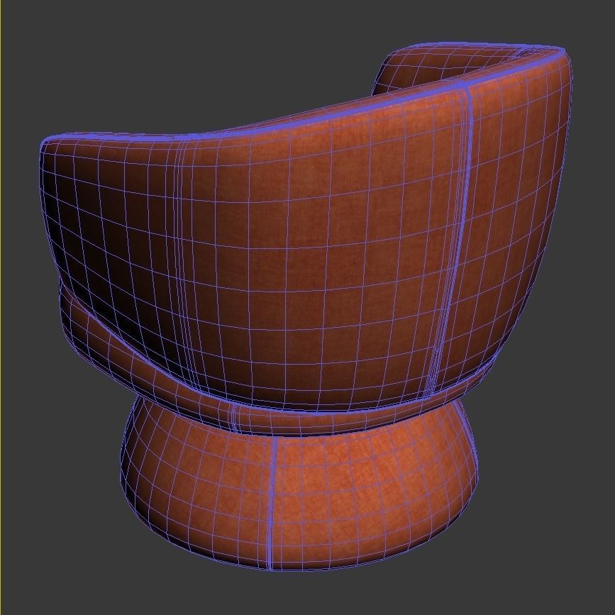 Article Makeva Anise Brown Swivel Chair 3D model_6