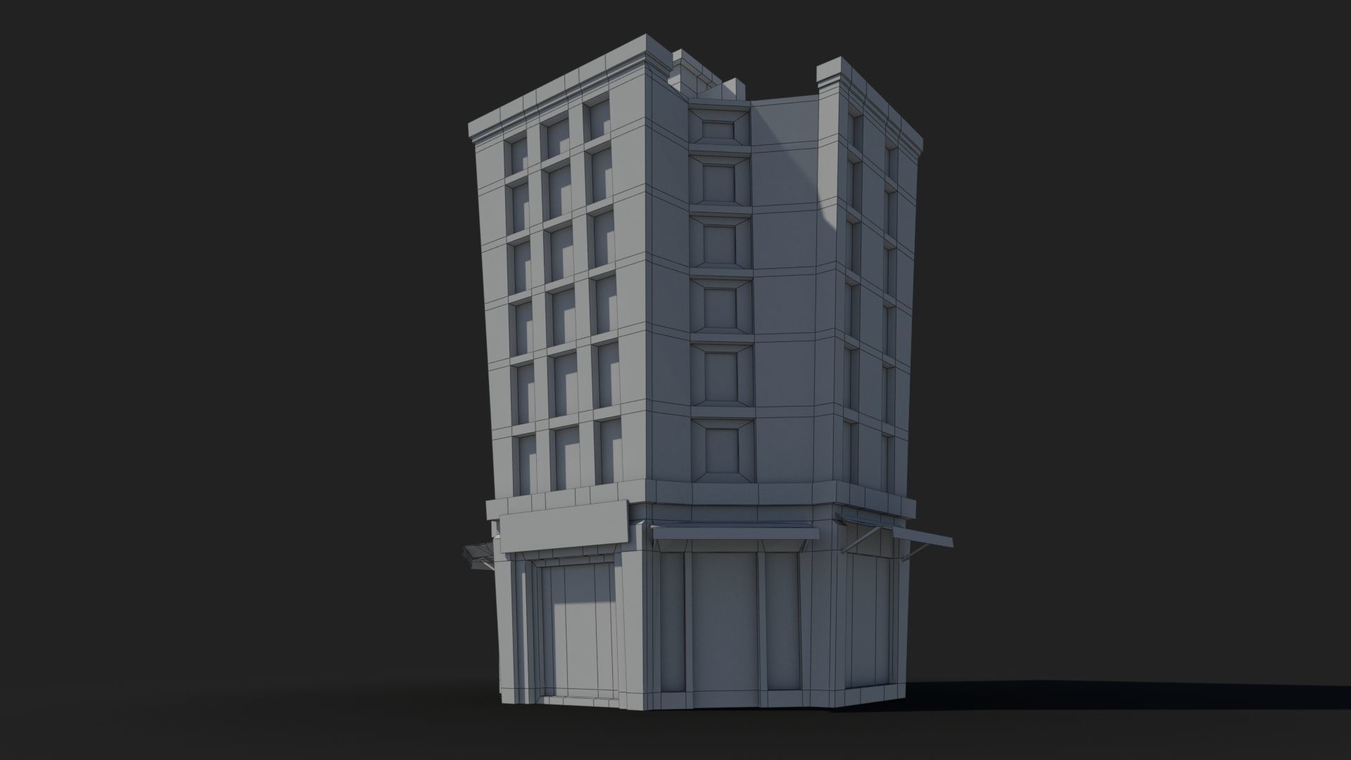 Cartoon Building x10 Low-poly 3D model_5