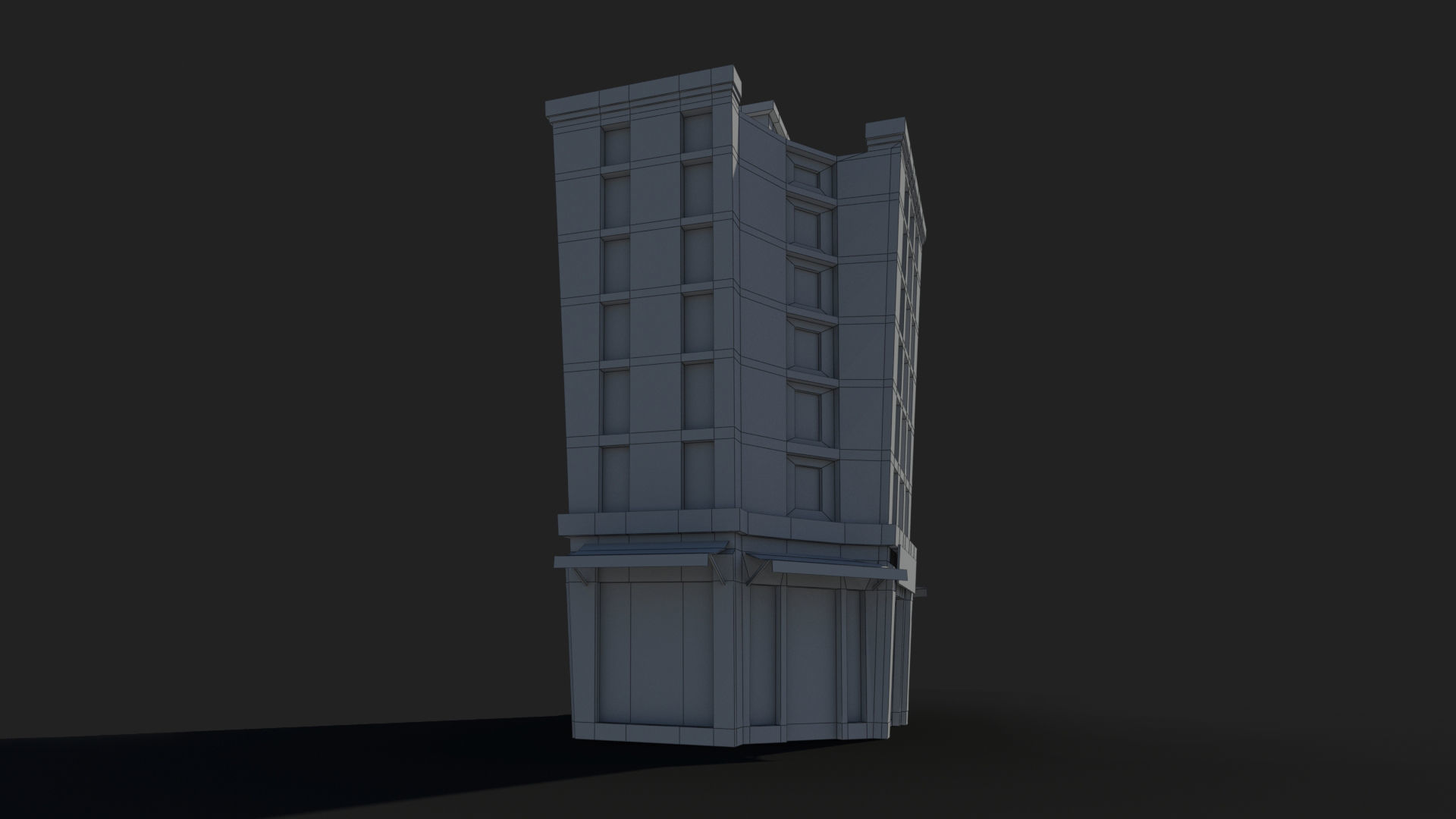 Cartoon Building x10 Low-poly 3D model_8