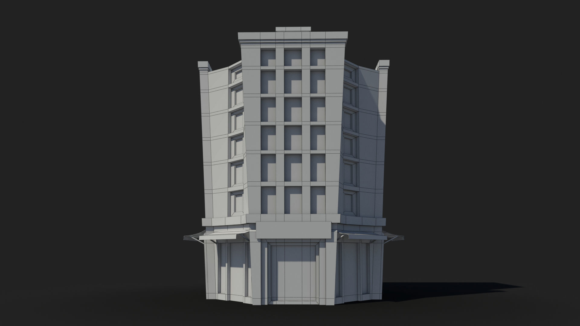 Cartoon Building x10 Low-poly 3D model_6