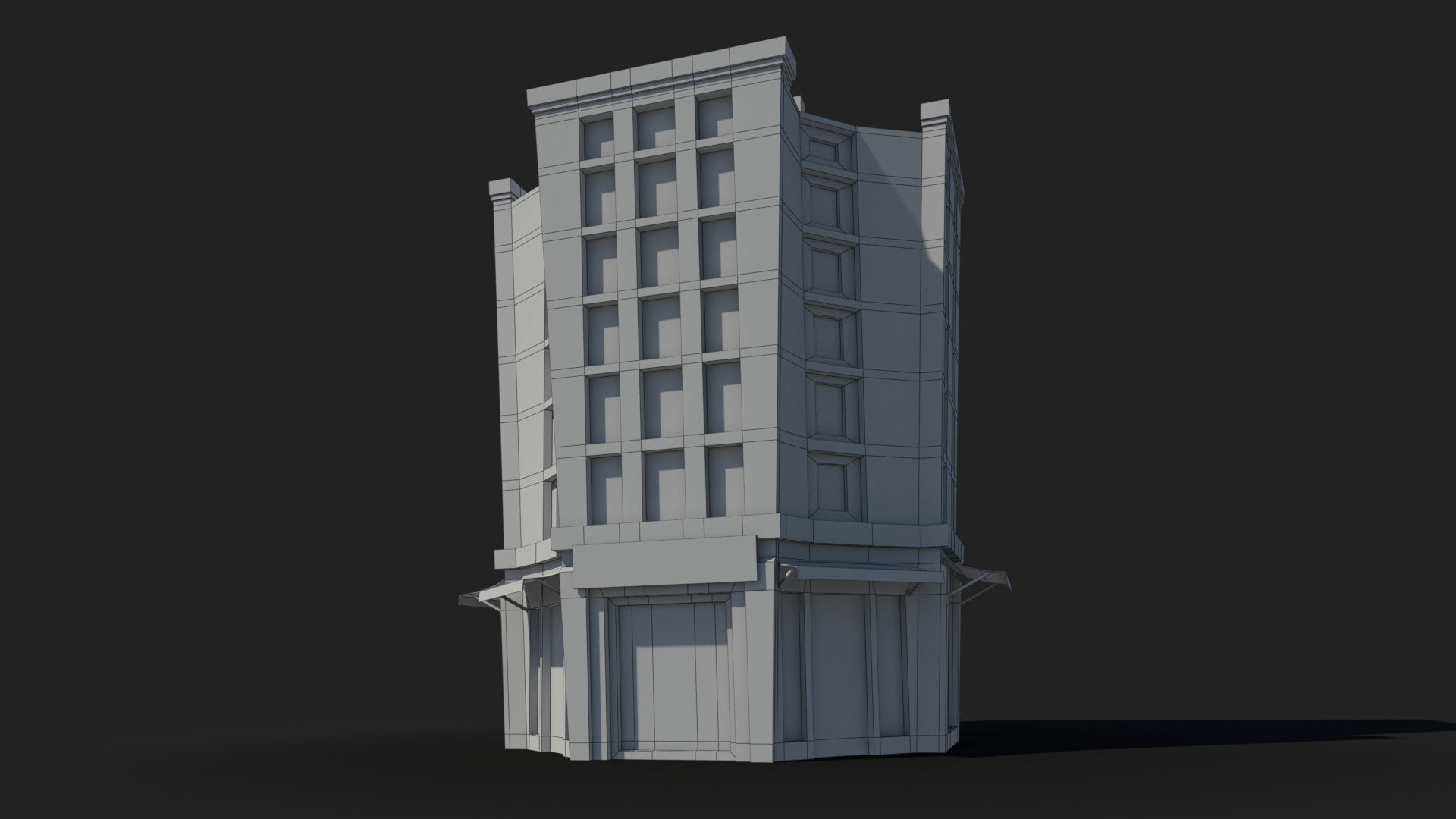 Cartoon Building x10 Low-poly 3D model_9
