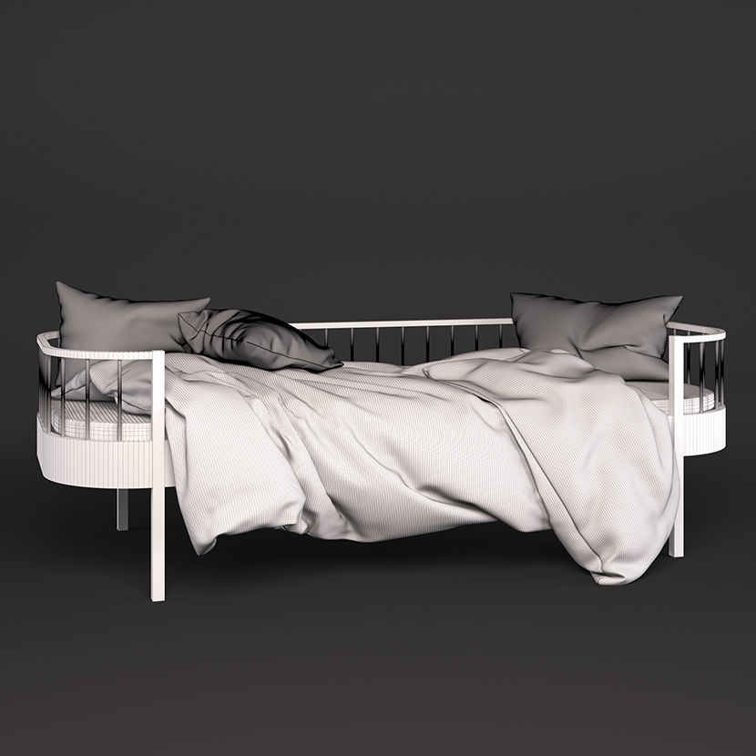 Single bed 01 3D model_2