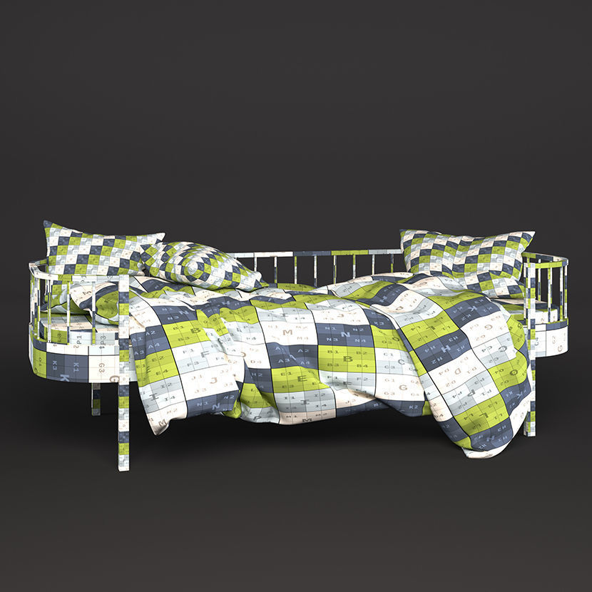 Single bed 01 3D model_3