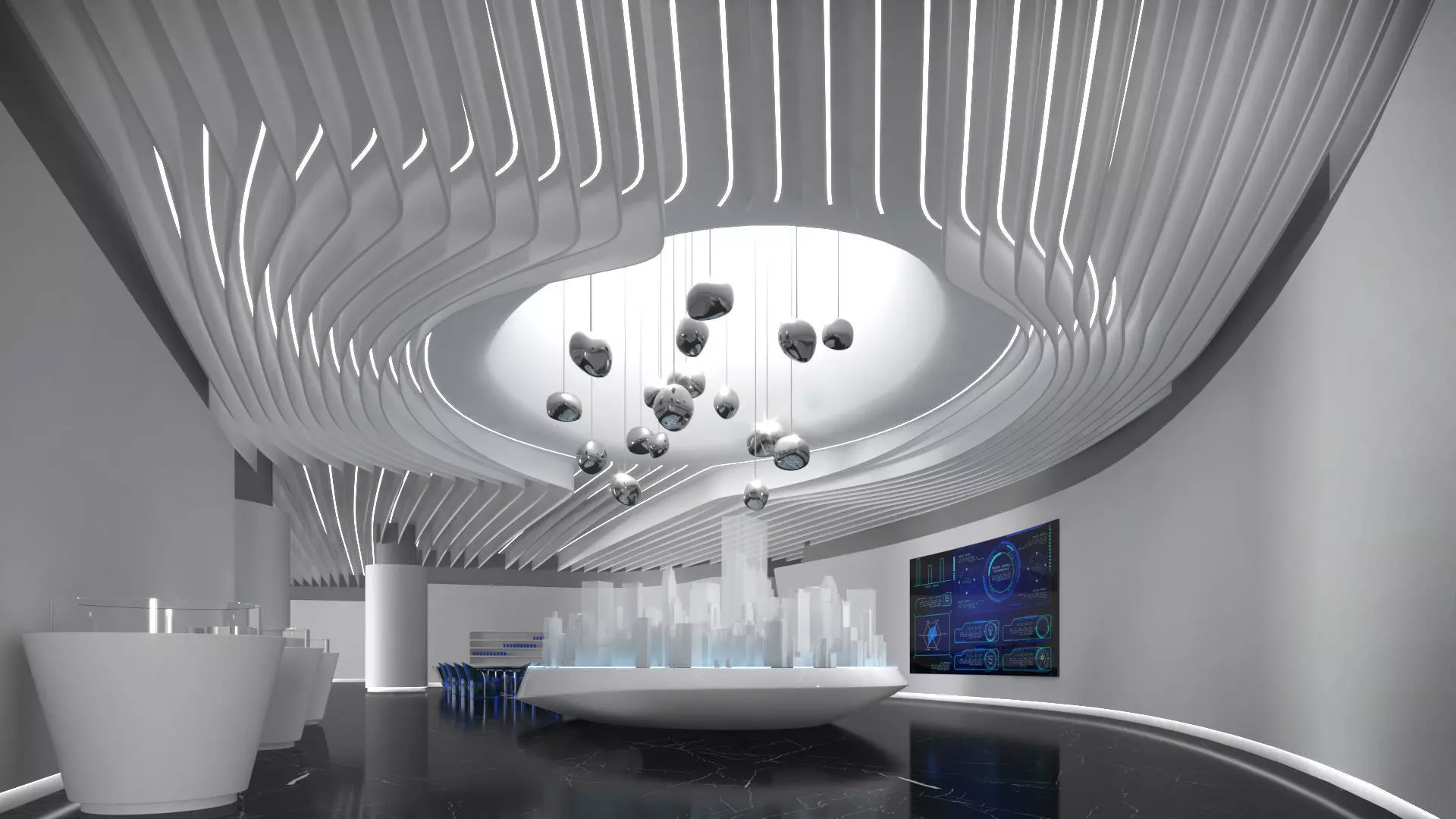 Futuristic Exhibition Room 3D model