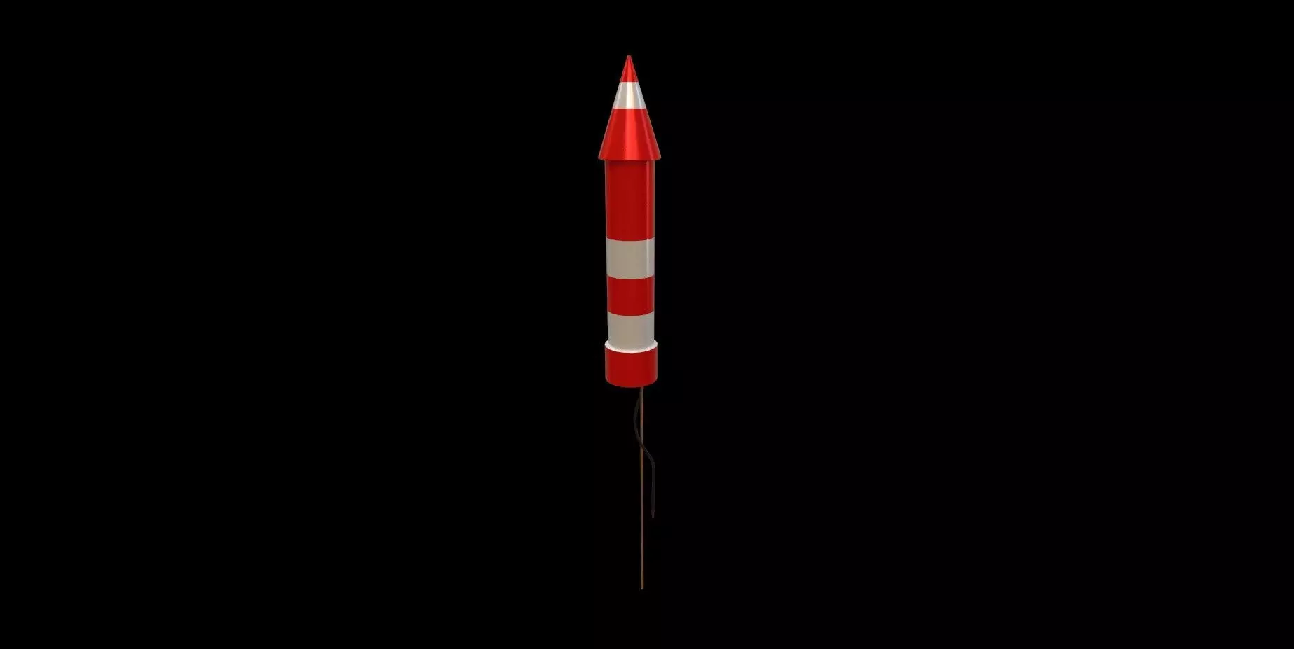 Rocket Firework 3D model Low-poly 3D model