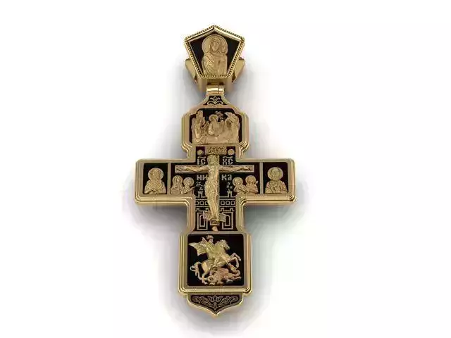 cross russian pendant in gold
