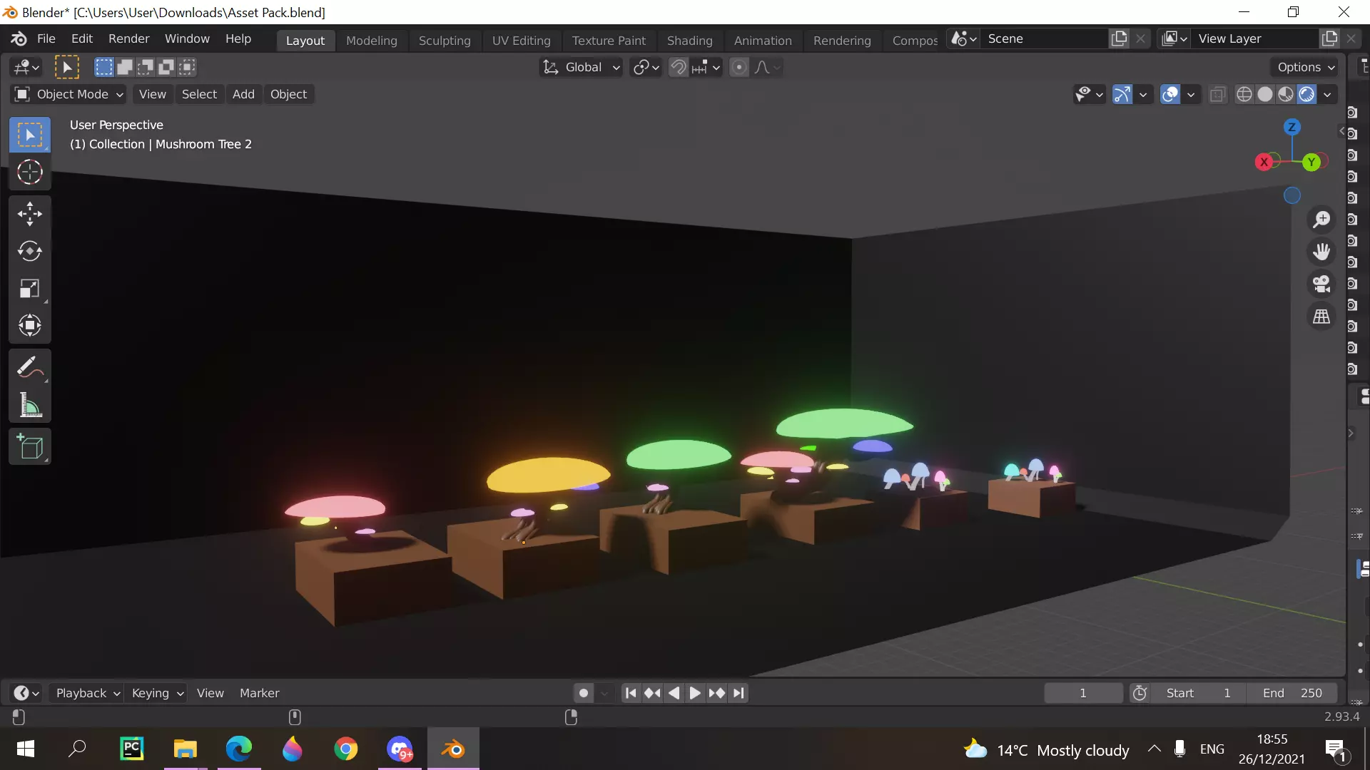 Neon Forest Low poly Asset Pack Free low-poly 3D model