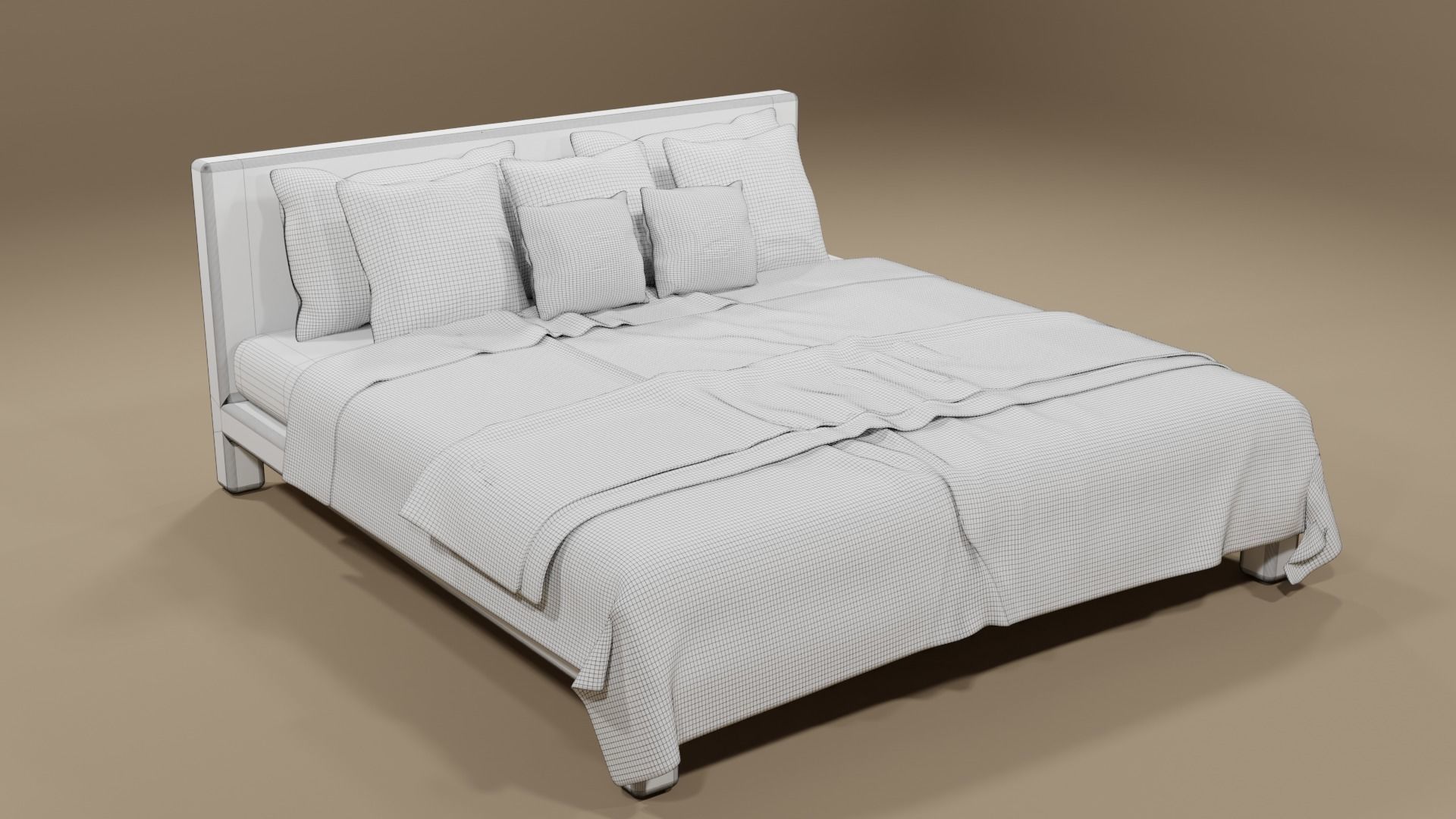 DOUBLE BED 3D model_10