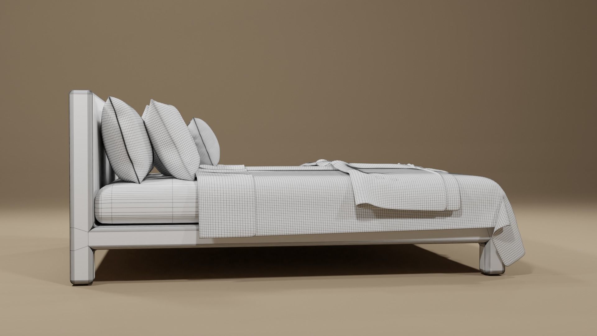 DOUBLE BED 3D model_2
