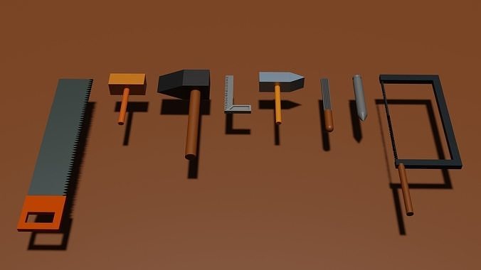 Tools set of Free low-poly 3D model