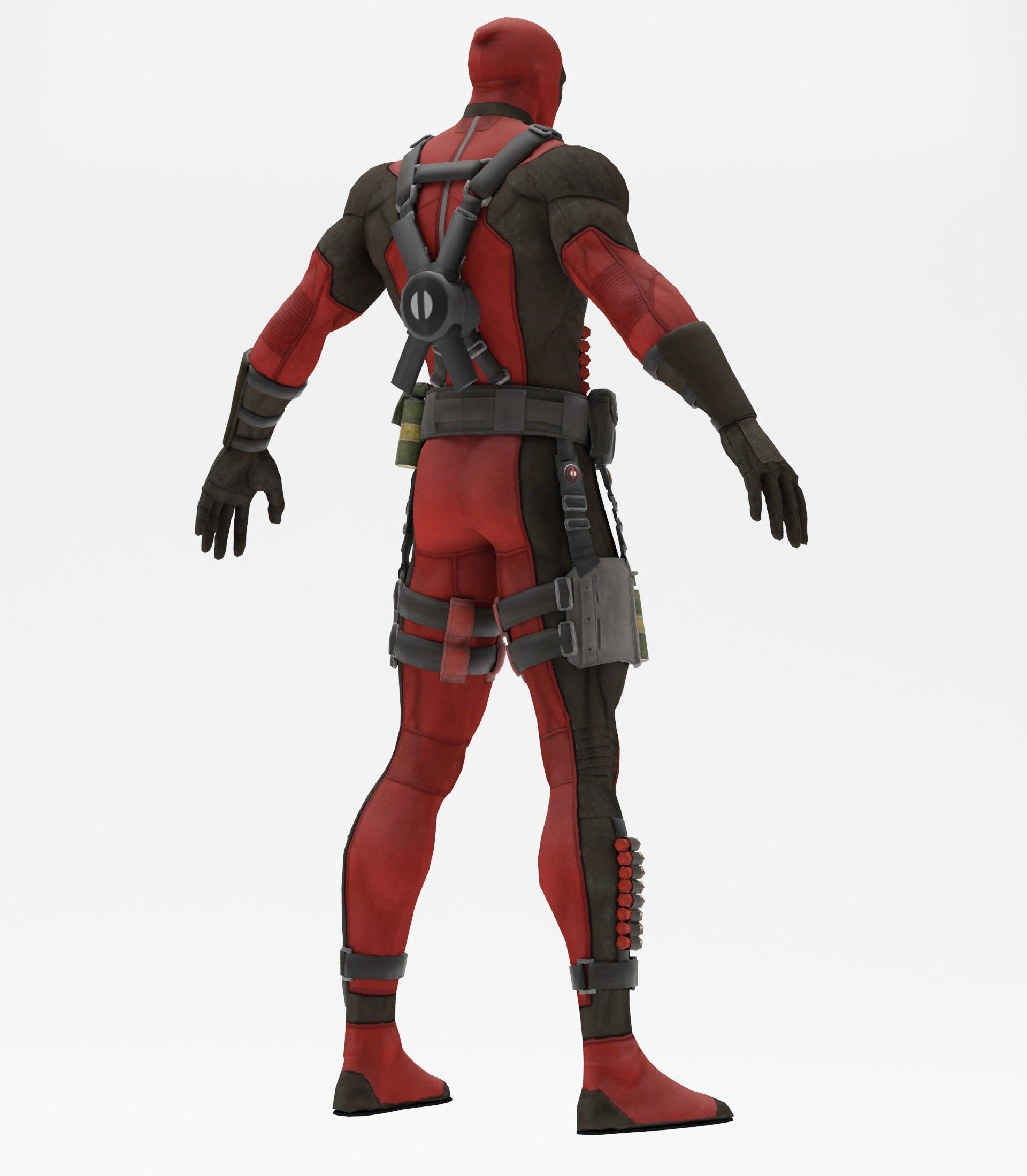 Deadpool rigged 3D model_7