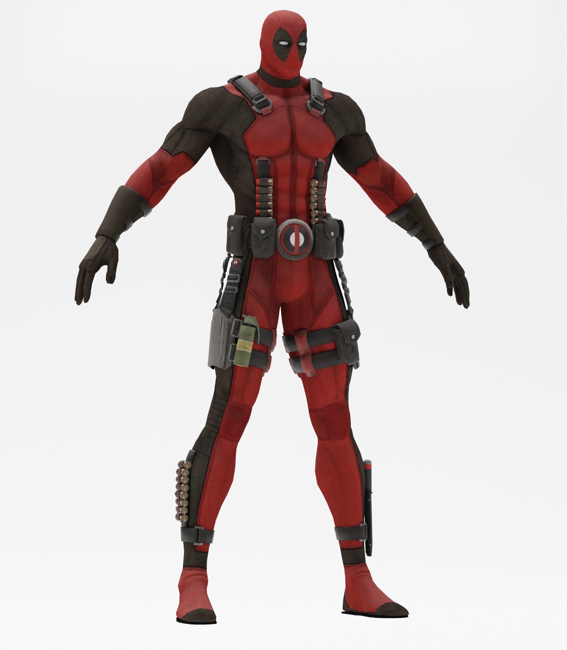 Deadpool rigged 3D model_1