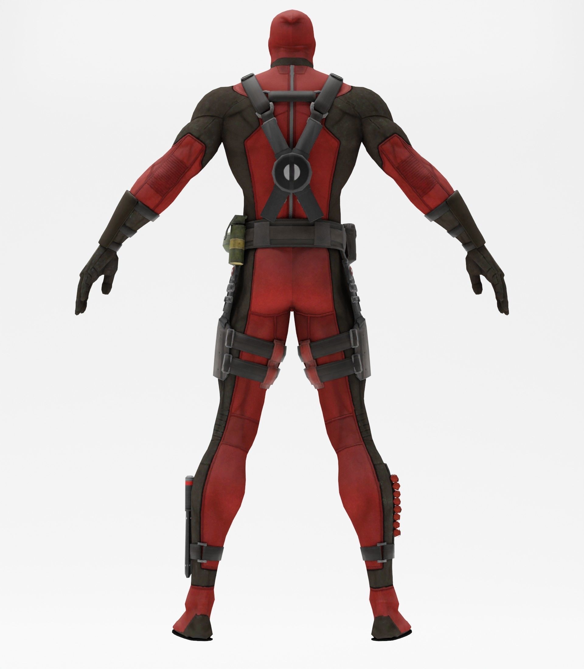 Deadpool rigged 3D model_9