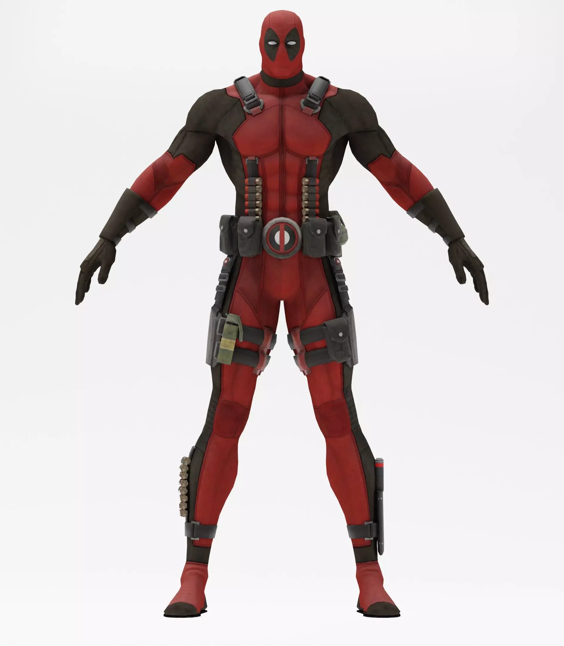 Deadpool rigged 3D model_0