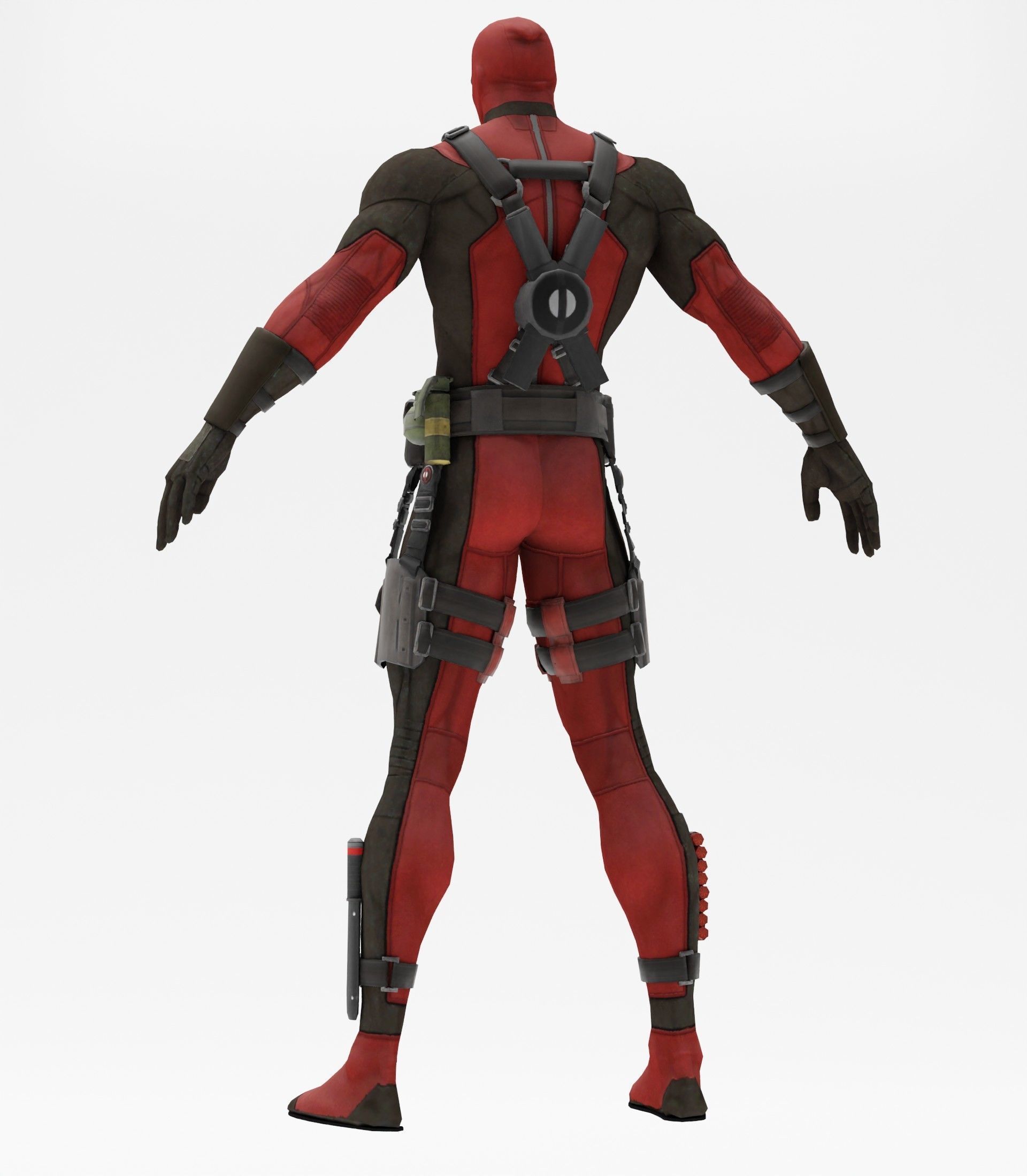 Deadpool rigged 3D model_10