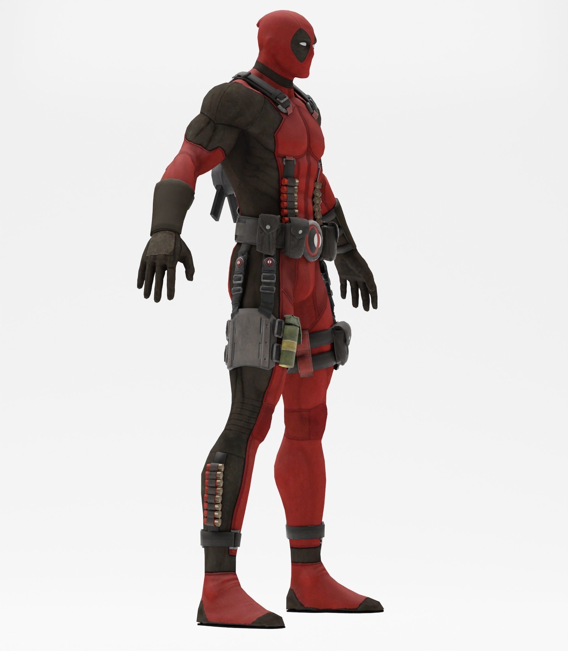 Deadpool rigged 3D model_3