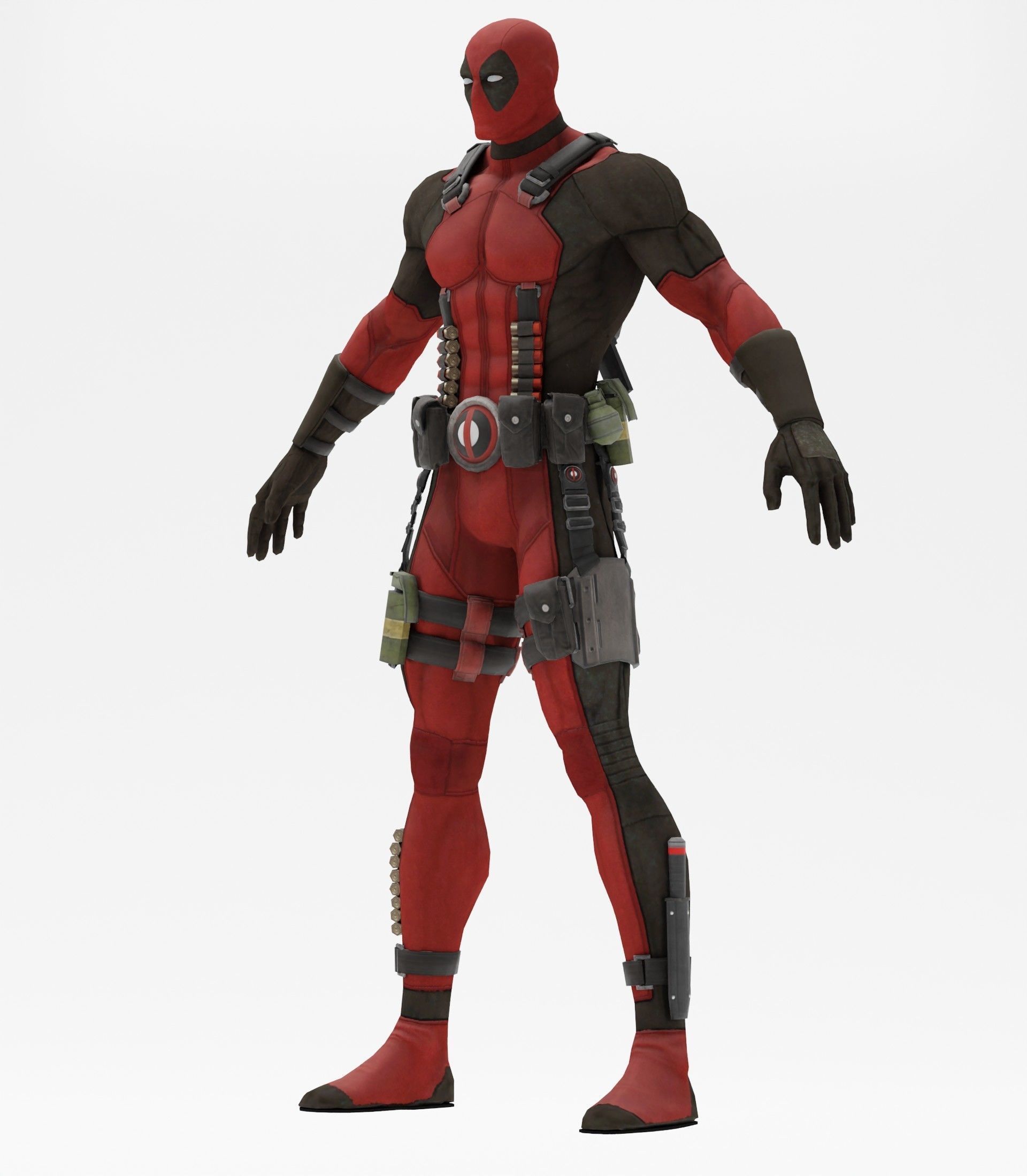 Deadpool rigged 3D model_16